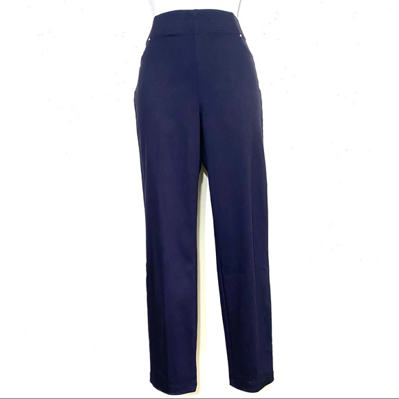 Counterparts BLACK straight leg pants. Pull-on waist 2 back pockets 2 faux front - Picture 9 of 10